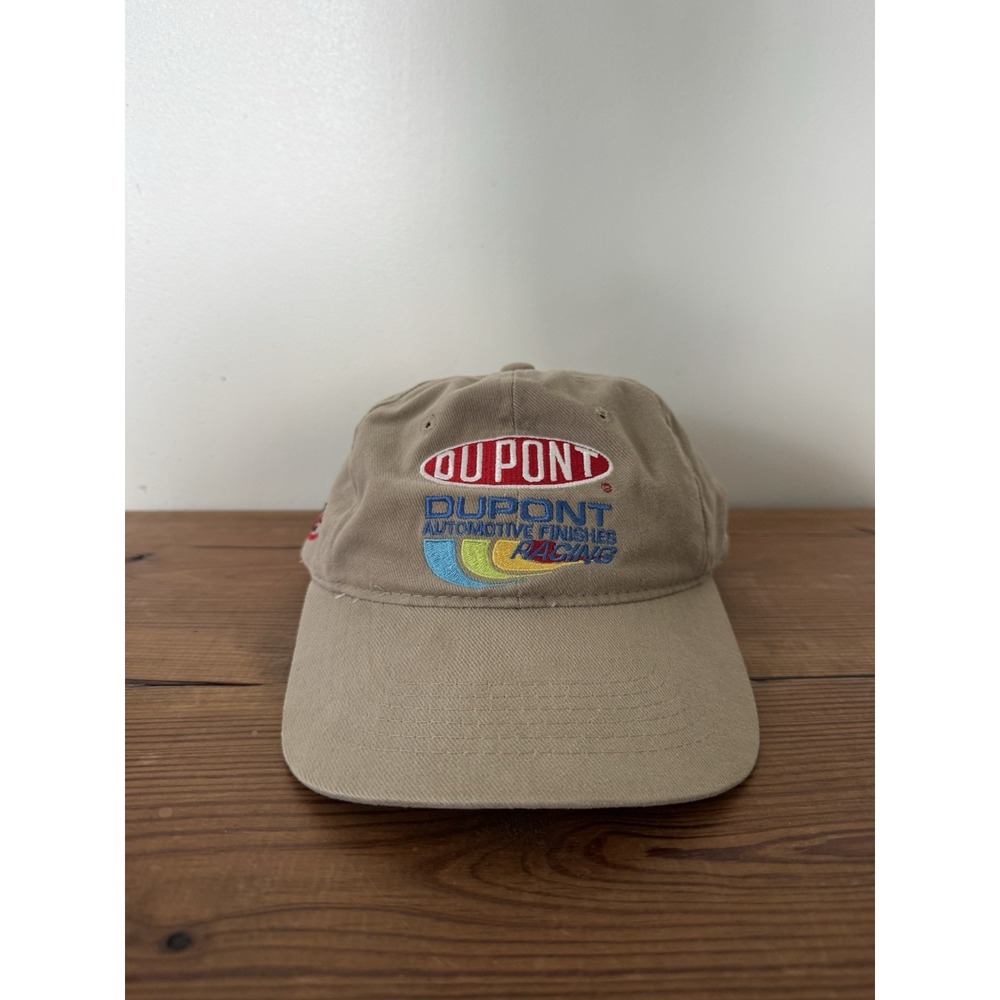 Vintage Jeff Gordon DuPont NASCAR Hat Chase Authentics SnapBack Tan Khaki #24